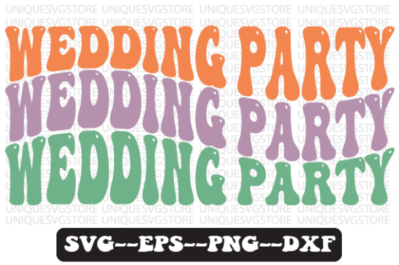 Reviewing Wedding Party Wavy Retro Svg Design