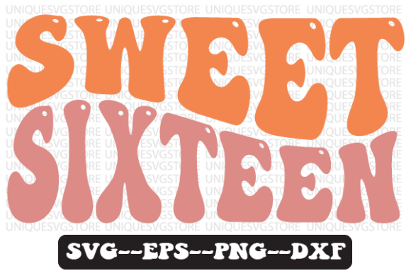 Sweet Sixteen Wavy Retro Svg Design Review for Real Projects
